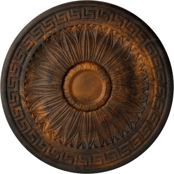 Ekena Millwork 20"OD x 1 3/8"P Randee Ceiling Medallion (Fits Canopies up to 3 7/8"), Hand-Painted Rust