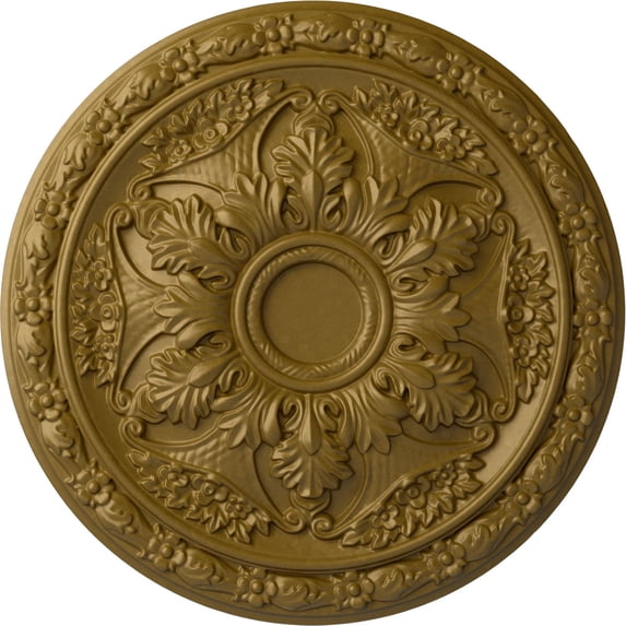 Ekena Millwork 20"OD x 1 5/8"P Baile Ceiling Medallion (Fits Canopies up to 3 1/4"), Hand-Painted Gold