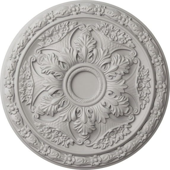 Ekena Millwork 20"OD x 1 5/8"P Baile Ceiling Medallion (Fits Canopies up to 3 1/4"), Hand-Painted Ultra Pure White
