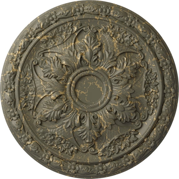 Ekena Millwork 20"OD x 1 5/8"P Baile Ceiling Medallion (Fits Canopies up to 3 1/4"), Hand-Painted Witch Hazel Crackle