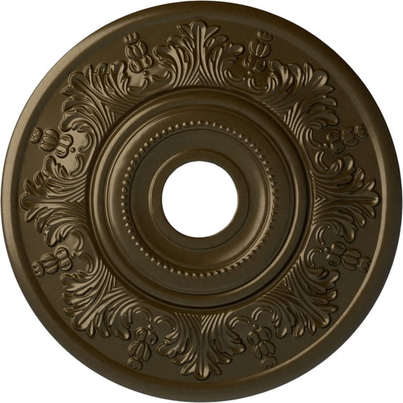 Ekena Millwork 20"OD x 3 1/2"ID x 1 1/2"P Vienna Ceiling Medallion (Fits Canopies up to 6 1/2"), Hand-Painted Brass