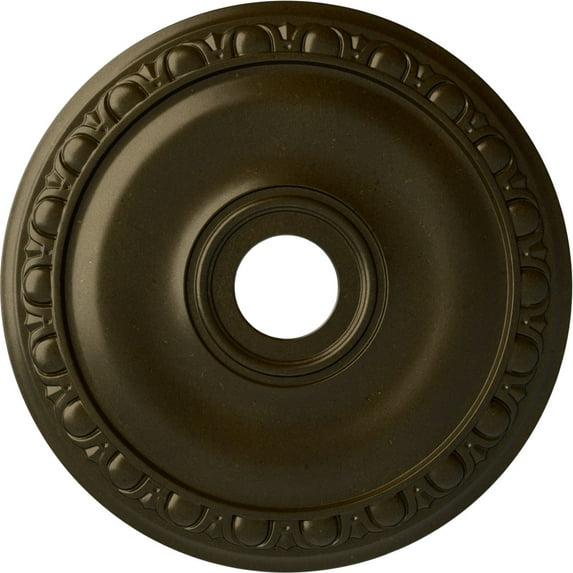 Ekena Millwork 20"OD x 3 5/8"ID x 1"P Jackson Ceiling Medallion (Fits Canopies up to 5 1/8"), Hand-Painted Green Gold
