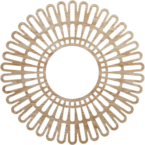 Ekena Millwork 20"OD x 7 1/2"ID x 3/8"T Cornelius Wood Fretwork Pierced Ceiling Medallion, Red Oak