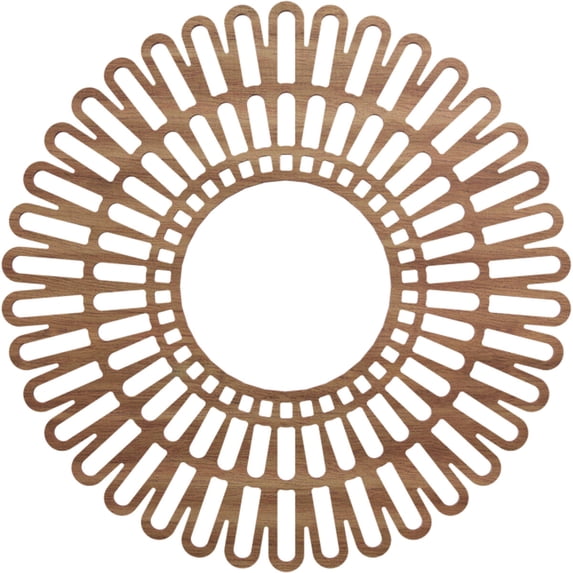 Ekena Millwork 20"OD x 7 1/2"ID x 3/8"T Cornelius Wood Fretwork Pierced Ceiling Medallion, Walnut