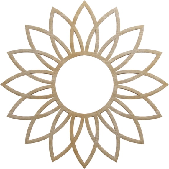 Ekena Millwork 20"OD x 7"ID x 3/8"T Daisy Wood Fretwork Pierced Ceiling Medallion, Hickory