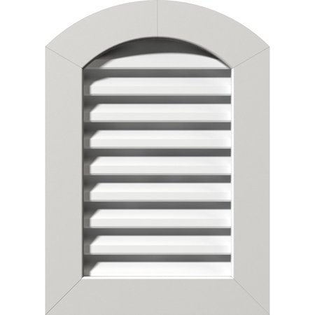 Ekena Millwork 20"W x 32"H Arch Top Gable Vent (25"W x 37"H Frame Size) Functional, PVC Gable Vent with 1" x 4" Flat Trim Frame