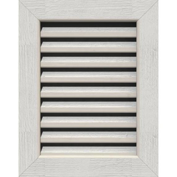 Ekena Millwork 20"W x 34"H Rectangle Gable Vent (25"W x 39"H Frame Size): Primed, Functional, Rough Sawn Western Red Cedar Gable Vent w/ 1" x 4" Flat Trim Frame
