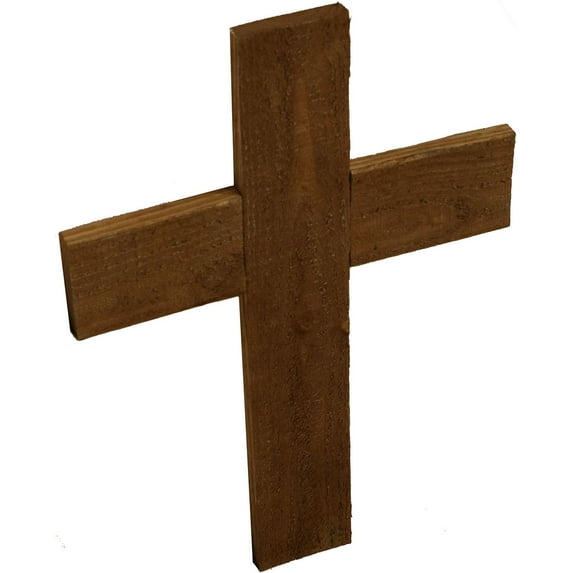 Ekena Millwork 20"W x 36"H x 3/4"D Vintage Farmhouse Cross, Barnwood Decor Collection, Weathered Brown