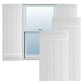 thumbnail image 1 of Ekena Millwork 21 1/2"W x 31"H True Fit PVC Four Board Joined Board-n-Batten Shutters, White (Per Pair - Hardware Not Included), 1 of 9