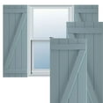 thumbnail image 1 of Ekena Millwork 21 1/2"W x 36"H True Fit PVC Four Board Joined Board-n-Batten Shutters w/Z-Bar, Peaceful Blue (Per Pair - Hardware Not Included), 1 of 8