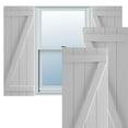 thumbnail image 1 of Ekena Millwork 21 1/2"W x 53"H True Fit PVC Four Board Joined Board-n-Batten Shutters w/Z-Bar, Primed (Per Pair - Hardware Not Included), 1 of 8