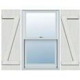 thumbnail image 1 of Ekena Millwork 21 1/2"W x 54"H Timberthane Faux Rustic Four Board Joined Board-n-Batten Faux Wood Shutters w/Z-Board, Rough Cedar (Per Pair), 1 of 9