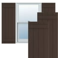 thumbnail image 1 of Ekena Millwork 21 1/2"W x 58"H True Fit PVC Four Board Joined Board-n-Batten Shutters, Raisin Brown (Per Pair - Hardware Not Included), 1 of 9