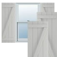 thumbnail image 1 of Ekena Millwork 21 1/2"W x 65"H True Fit PVC Four Board Joined Board-n-Batten Shutters w/Z-Bar, Hailstorm Gray (Per Pair - Hardware Not Included), 1 of 8