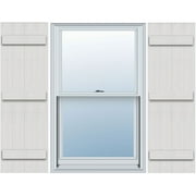 Ekena Millwork 21 1/2"W x 82"H Timberthane Faux Rustic Four Board Joined Board-n-Batten Faux Wood Shutters, Rough Cedar (Per Pair)