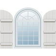 thumbnail image 1 of Ekena Millwork 21 1/2"W x 86"H, Rough Cedar (64" Low Side) Timberthane Faux Rustic Four Board Joined Board-n-Batten Faux Wood Shutters w/Quarter Round Arch Top, Rough Cedar (Per Pair), 1 of 9