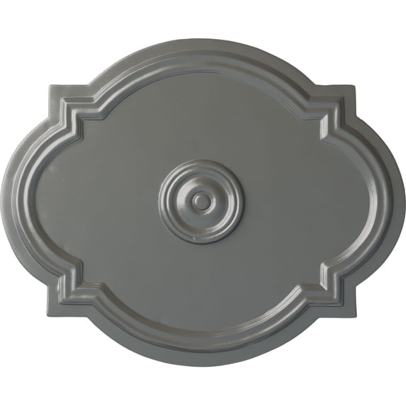 Ekena Millwork 21 1/4"W x 17 3/8"H x 1"P Waltz Ceiling Medallion (Fits Canopies up to 4 1/2"), Hand-Painted Silver