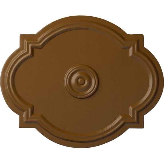 Ekena Millwork 21 1/4"W x 17 3/8"H x 1"P Waltz Ceiling Medallion (Fits Canopies up to 4 1/2"), Hand-Painted Smokey Topaz