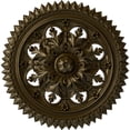 thumbnail image 1 of Ekena Millwork 21 5/8"OD x 2 1/2"P York Ceiling Medallion (Fits Canopies up to 3 5/8"), Hand-Painted Brass, 1 of 6