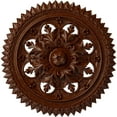 thumbnail image 1 of Ekena Millwork 21 5/8"OD x 2 1/2"P York Ceiling Medallion (Fits Canopies up to 3 5/8"), Hand-Painted Burnished Mahogany Crackle, 1 of 6