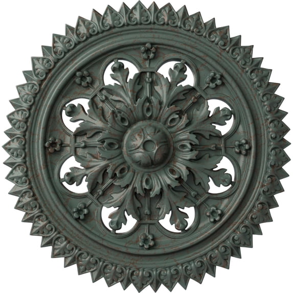 Ekena Millwork 21 5/8"OD x 2 1/2"P York Ceiling Medallion (Fits Canopies up to 3 5/8"), Hand-Painted Cloud Burst Crackle