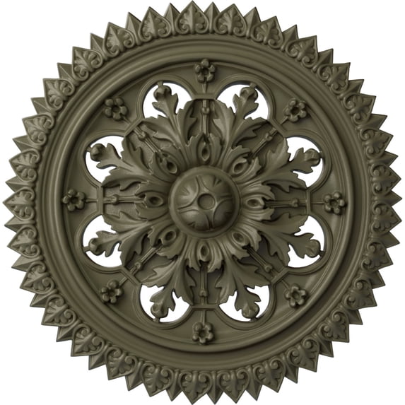 Ekena Millwork 21 5/8"OD x 2 1/2"P York Ceiling Medallion (Fits Canopies up to 3 5/8"), Hand-Painted Spartan Stone