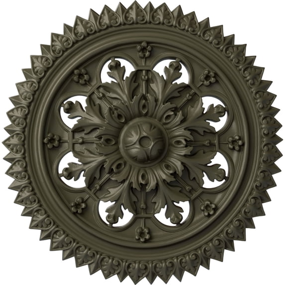 Ekena Millwork 21 5/8"OD x 2 1/2"P York Ceiling Medallion (Fits Canopies up to 3 5/8"), Hand-Painted Witch Hazel