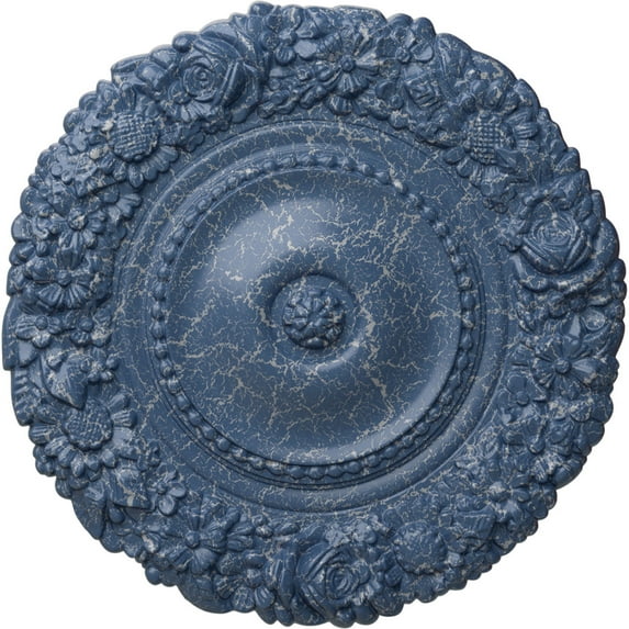 Ekena Millwork 21"OD x 2"P Marseille Ceiling Medallion (Fits Canopies up to 7 3/8"), Hand-Painted Americana Crackle