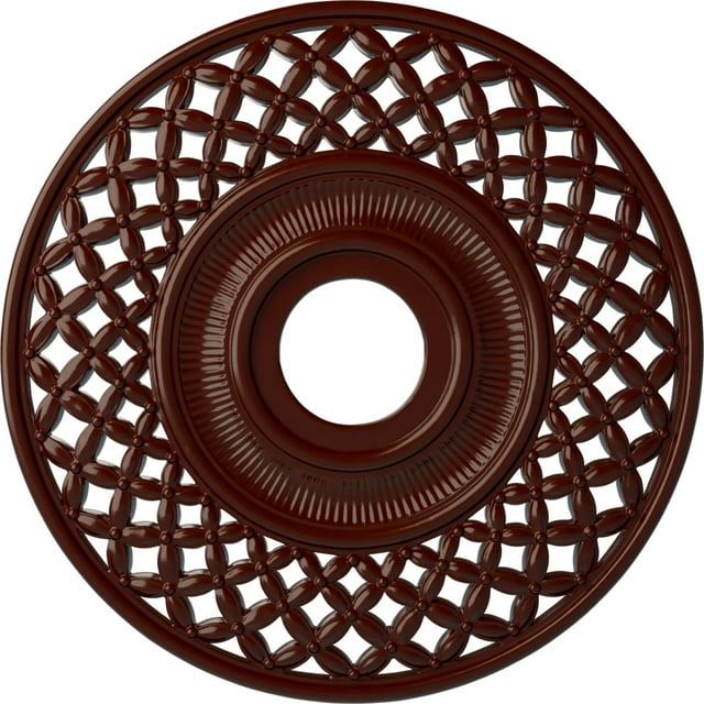 Ekena Millwork 22 1/4"OD x 4 3/4"ID x 1 1/4"P Robin Ceiling Medallion (Fits Canopies up to 6 1/4"), Hand-Painted Brushed Mahogany
