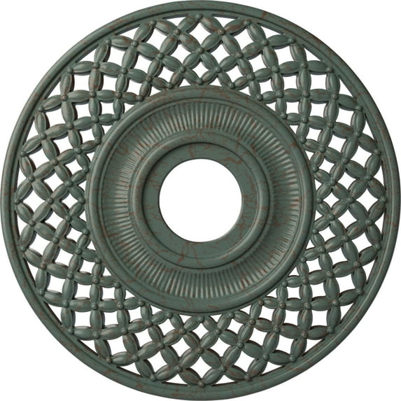 Ekena Millwork 22 1/4"OD x 4 3/4"ID x 1 1/4"P Robin Ceiling Medallion (Fits Canopies up to 6 1/4"), Hand-Painted Cloud Burst Crackle