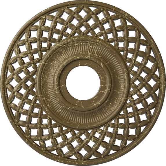 Ekena Millwork 22 1/4"OD x 4 3/4"ID x 1 1/4"P Robin Ceiling Medallion (Fits Canopies up to 6 1/4"), Hand-Painted Mississippi Mud Crackle