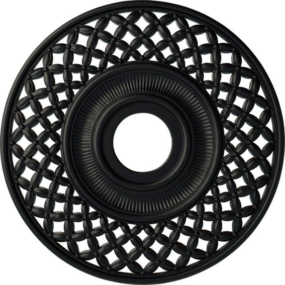 Ekena Millwork 22 1/4"OD x 4 3/4"ID x 1 1/4"P Robin Ceiling Medallion (Fits Canopies up to 6 1/4"), Hand-Painted Steel Gray