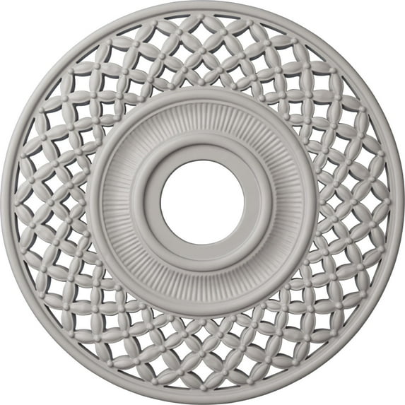 Ekena Millwork 22 1/4"OD x 4 3/4"ID x 1 1/4"P Robin Ceiling Medallion (Fits Canopies up to 6 1/4"), Hand-Painted Ultra Pure White