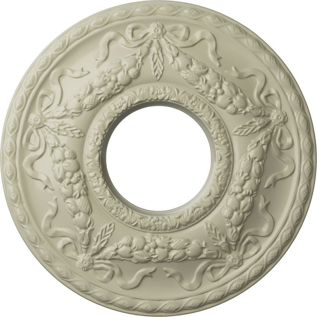 Ekena Millwork 22 1/8"OD x 7 1/4"ID x 1 3/4"P Hurley Ceiling Medallion (Fits Canopies up to 7 1/4"), Hand-Painted Clear Yellow