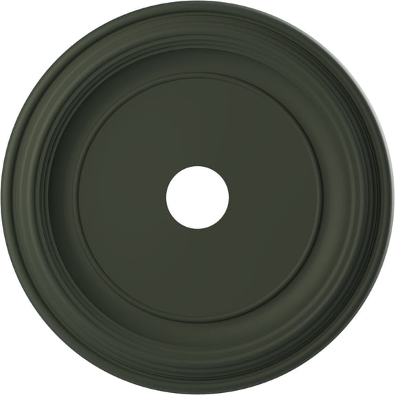 Ekena Millwork 22"OD x 3 1/2"ID x 1 1/2"P Traditional Thermoformed PVC Ceiling Medallion (Fits Canopies up to 13 1/2"), UltraCover Satin Hunt Club Green