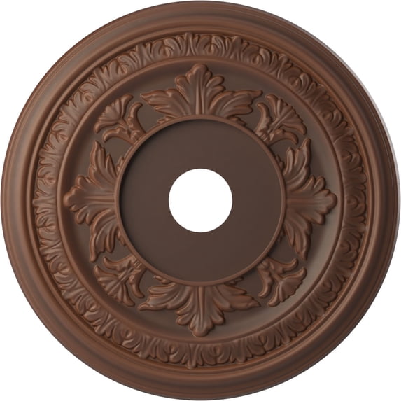 Ekena Millwork 22"OD x 3 1/2"ID x 1"P Baltimore Thermoformed PVC Ceiling Medallion (Fits Canopies up to 7 3/4"), Universal Aged Metallic Rust