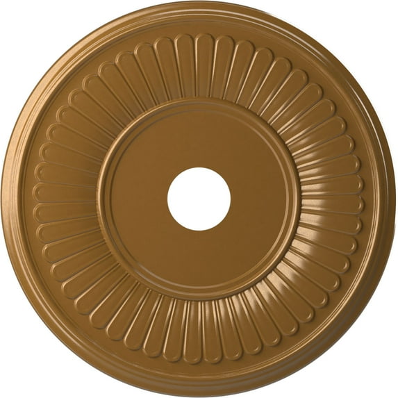 Ekena Millwork 22"OD x 3 1/2"ID x 1"P Berkshire Thermoformed PVC Ceiling Medallion (Fits Canopies up to 10 1/8"), Universal Aged Metallic Vintage Gold