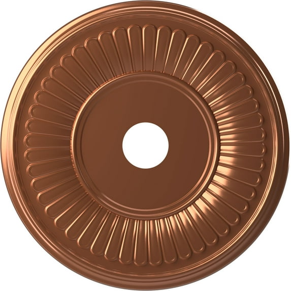 Ekena Millwork 22"OD x 3 1/2"ID x 1"P Berkshire Thermoformed PVC Ceiling Medallion (Fits Canopies up to 10 1/8"), Bright Coat Copper