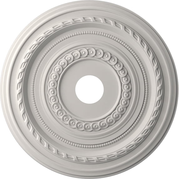 Ekena Millwork 22"OD x 3 1/2"ID x 1"P Cole Thermoformed PVC Ceiling Medallion (Fits Canopies up to 6"), UltraCover Satin Blossom White