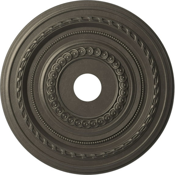 Ekena Millwork 22"OD x 3 1/2"ID x 1"P Cole Thermoformed PVC Ceiling Medallion (Fits Canopies up to 6"), Universal Aged Metallic Weathered Steel