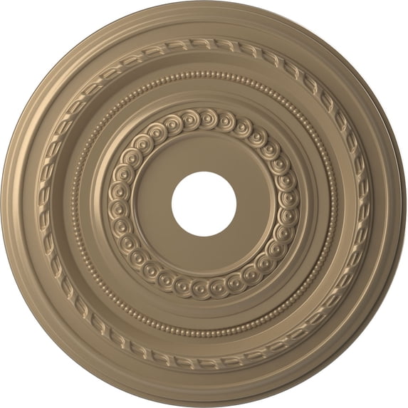 Ekena Millwork 22"OD x 3 1/2"ID x 1"P Cole Thermoformed PVC Ceiling Medallion (Fits Canopies up to 6"), Universal Metallic Champagne Mist