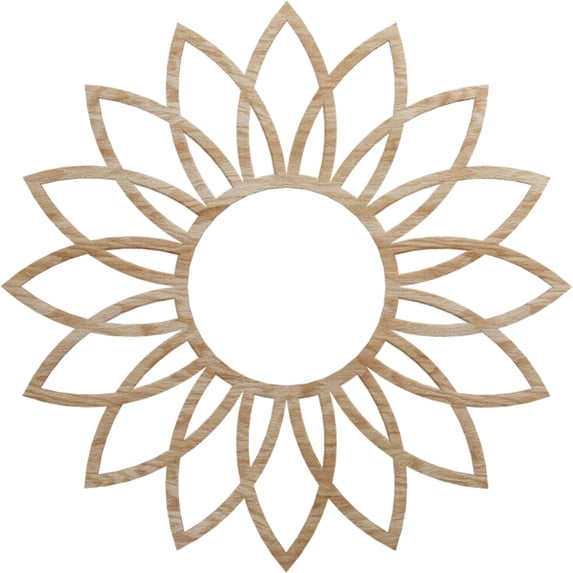 Ekena Millwork 22"OD x 7 5/8"ID x 3/8"T Daisy Wood Fretwork Pierced Ceiling Medallion, Red Oak