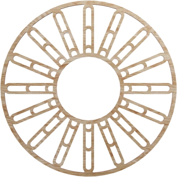 Ekena Millwork 22"OD x 8"ID x 3/8"T Hale Wood Fretwork Pierced Ceiling Medallion, Red Oak