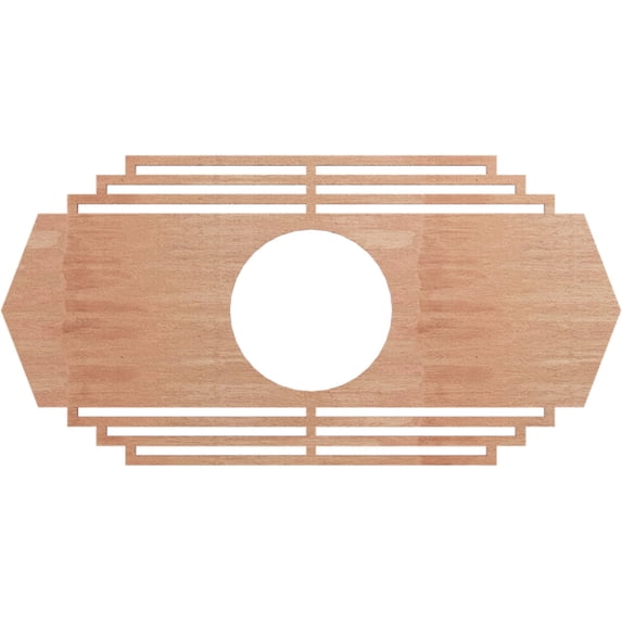 Ekena Millwork 22"W x 11"H x 5 3/4"ID x 1/4"T Chrysler Wood Fretwork Pierced Ceiling Medallion, Cherry