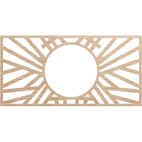 Ekena Millwork 22"W x 11"H x 8 1/8"ID x 1/4"T Hoover Wood Fretwork Pierced Ceiling Medallion, Alder