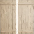 thumbnail image 1 of Ekena Millwork 22"W x 24"H Rustic Four Board Joined Board-n-Batten Pecky Cypress Faux Wood Shutters (Per Pair), Primed Tan, 1 of 11