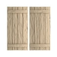 thumbnail image 1 of Ekena Millwork 22"W x 42"H Rustic Four Board Joined Board-n-Batten Riverwood Faux Wood Shutters (Per Pair), Primed Tan, 1 of 11
