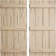 thumbnail image 1 of Ekena Millwork 22"W x 70"H Rustic Four Board Joined Board-n-Batten Riverwood Faux Wood Shutters (Per Pair), Primed Tan, 1 of 11