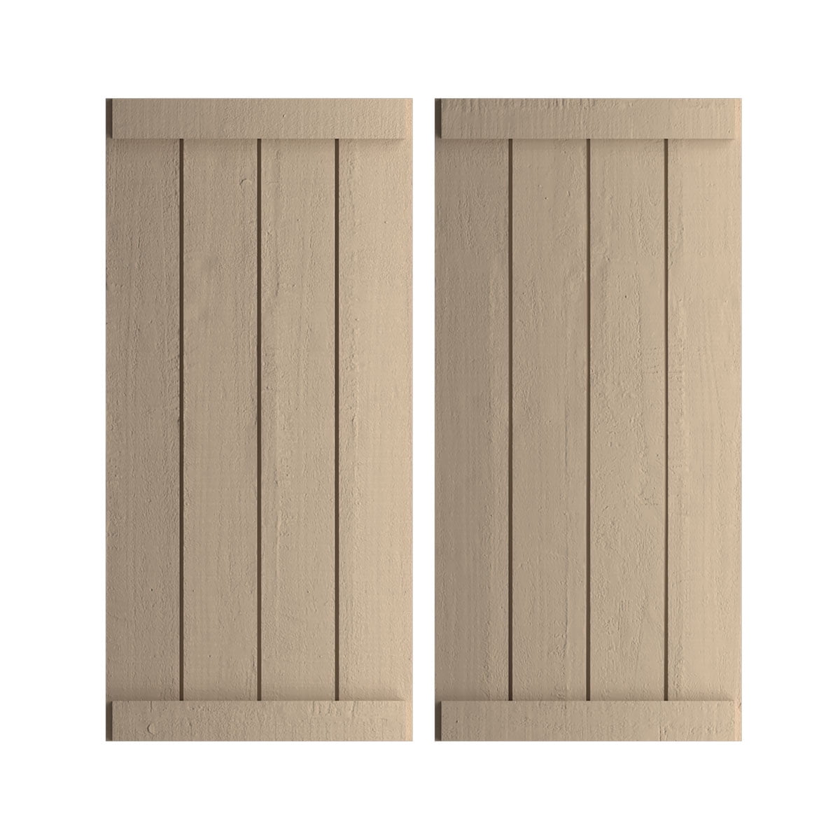 72" Tan Faux Wood Board and Batten Shutters