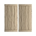 thumbnail image 1 of Ekena Millwork 22"W x 74"H Rustic Four Board Joined Board-n-Batten Riverwood Faux Wood Shutters w/End Batten (Per Pair), Primed Tan, 1 of 10
